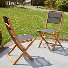 2x wohaga ® Chaise de camping chaise de jardin jardin pliante Chaise pliante pliable noir 