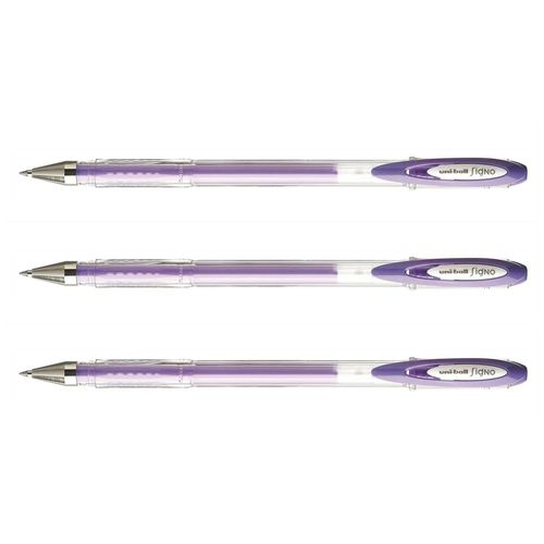 Uni-Ball Lot De 3 Rollers Encre Gel Signo Um120ac Pointe Moyenne 0,7mm Violet Pastel