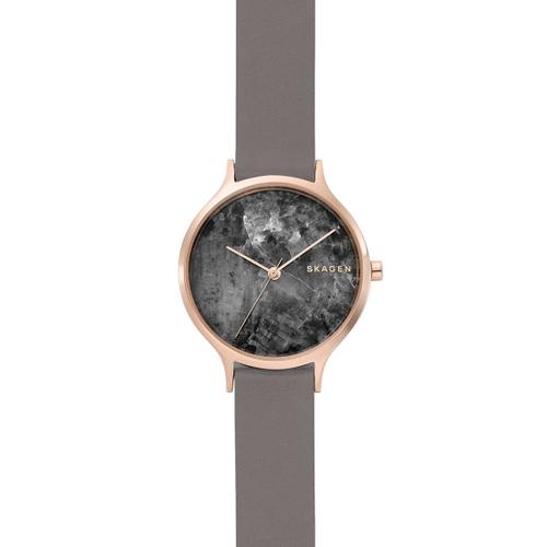 Montre Femme Skagen En Cuir Gris