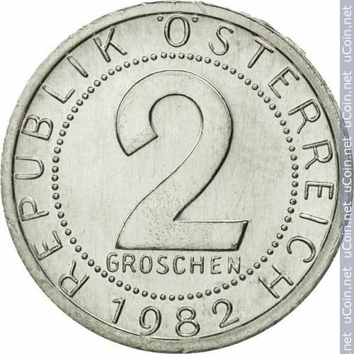 Autriche = Pièce De Monnaie De Collection De 2 Groschen, Année 1982, En Aluminium