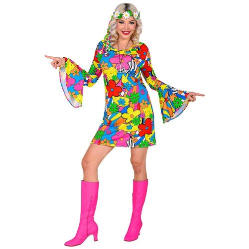 Déguisement Seventies Robe Flower Power Femme