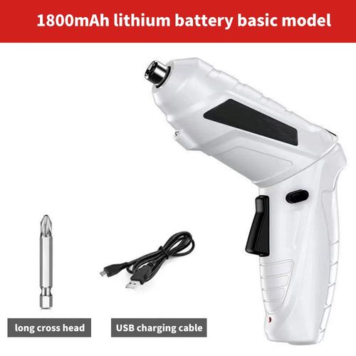 Mini perceuse à percussion électrique sans fil,perceuse sans fil,batterie au lithium aste,perceuse à main sans fil,outils électriques sans fil,3.6V - Type Basic White