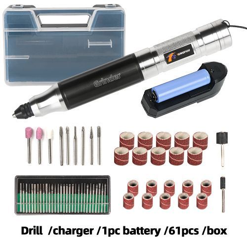 Mini perceuse électrique sans fil pour accessoires Dremel,outil multiple,stylo de gravure,coupe,polissage,outil lointain - Type Full Set