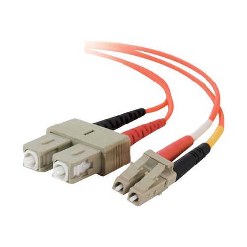 C2G Low-Smoke Zero-Halogen - Cordon de raccordement - LC multi-mode (M) pour SC multi-mode (M) - 3 m - fibre optique - 62,5 / 125 microns - orange