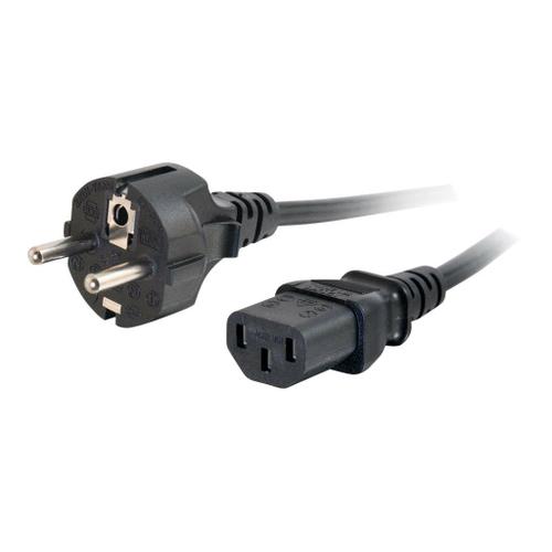 C2G Universal Power Cord - Câble d'alimentation - power CEE 7/7 (M) pour power IEC 60320 C13 - 10 m - moulé - noir