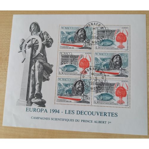 Timbres Oblitérés Monégasques Consacrés À: Europa 1994 , 6 Timbres Dédiés Aux Découvertes.