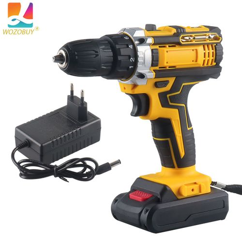 WOZO-Perceuse sans fil aste,tournevis électrique,batterie au lithium,multifonction domestique,outils électriques à 2 vitesses,21V - Type A 1 Battery EU Plug