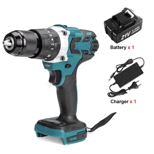 WOZO-Perceuse électrique sans fil avec batterie et chargeur,25 + 3 marteau perforateur sans fil,mandrin sans clé de 1/2 pouces,21V - Type 13mm Drill