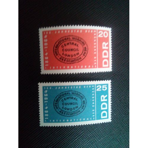 Timbre Allemagne / Rda Yt 757 - 758 Séries: Organisation Internationale Du Travail 1964 ( 0050305 )