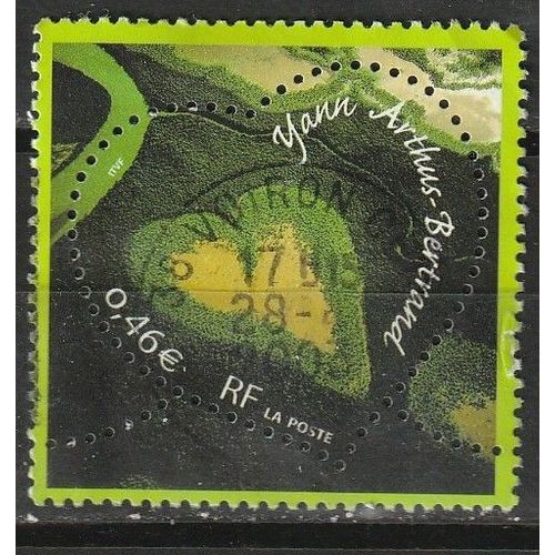 Timbre Oblitéré France: Coeur Saint Valentin Du Photographe Yann Arthus-Bertrand 2002 N° 3459