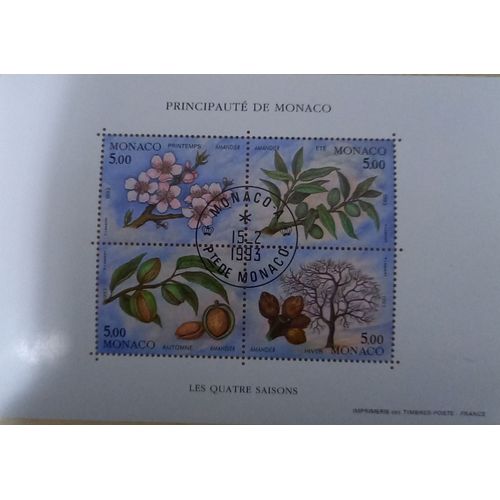 Timbres Oblitérés Monégasques Consacrés Aux Quatre Saisons.
