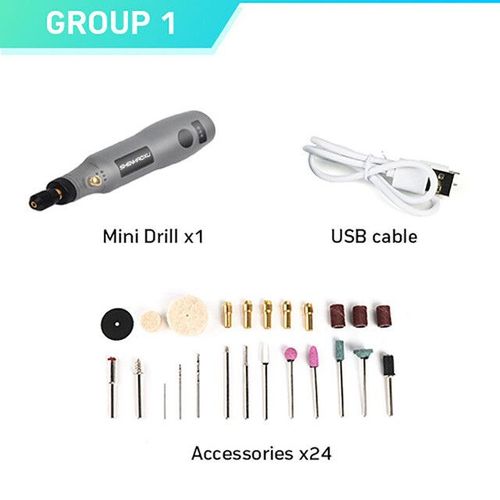 Mini perceuse électrique sans fil,outils électriques,perceuse électrique 3,6 V,broyeur,broyage,ensemble d'accessoires,stylo de ciselure sans fil pour Dremel,bricolage à la maiso - Type PSD-001-SET1