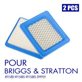 Lot de 2 pcs dehaute qualité Cartouche de rechange pour filtre à air Briggs & Stratton 491588 491588S 4915885 399959 John Deere pt15853 Oregon 30710 New