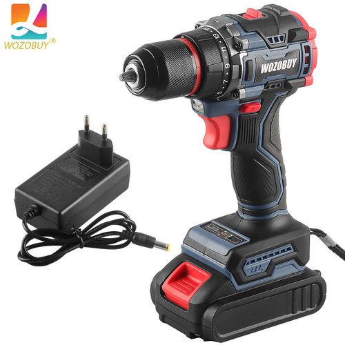 WOZO-Perceuse électrique sans fil,tournevis électrique,mini pilote d'alimentation sans fil,batterie DC Lithium-Ion,16.8V,21V - Type BLUE-21V-1