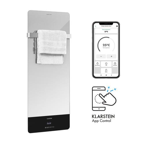 Chauffage infrarouge - Klarstein hot spot crystal reflect smart - classe de protection ip24 - 850w - design miroir