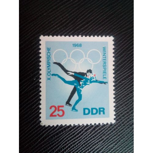 Timbre Allemagne / Rda Yt 1035 Jeux Olympiques D'hiver 1968 - Grenoble . Patinage Artistique 1968 ( 0050305 )