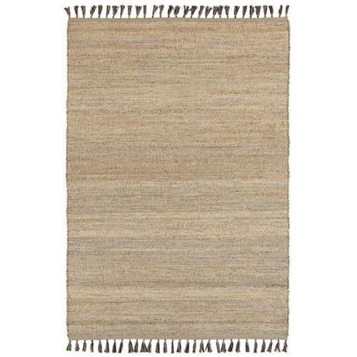 Tapis Naturel En Jute Et Coton - Néo-Ethnique - Marron Decoweb.Com - 120 X 170 Cm