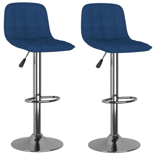 Vidaxl Tabourets De Bar Lot De 2 Bleu Tissu