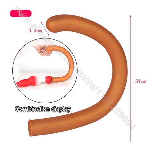 Godemiché En Silicone Avec Queue De Renard De 35/65/95cm,Plug Anal Long,Jeux Sexuels Pour Adulte,Animal,Pénis Éducatif Pour Femme - Type Silicone Tail Gd L-Dog Dildos 6.5cm
