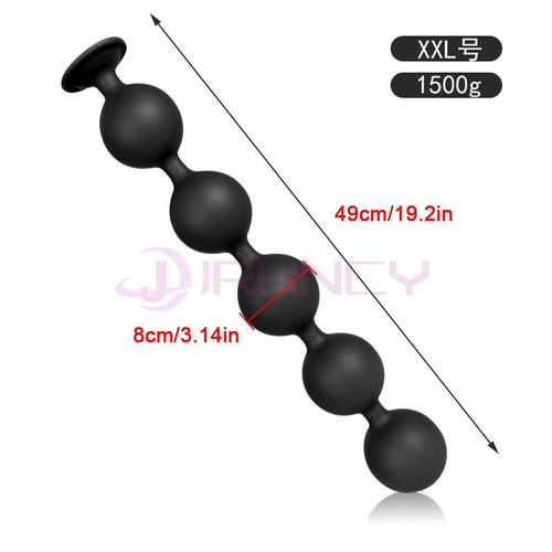 Énorme Plug Anal En Silicone Pour Hommes,9cm,Perles,Boules Anales Souples,Gros Godemichet,Masseur De Prostate,Jouets Sexuels Pour Adultes - Type Black 5 Balls Xxl