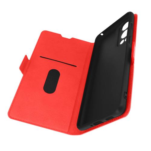 Étui Oneplus Nord 2 Porte-Cartes Support Vidéo Double Languette Rouge