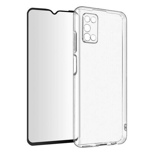 Coque Samsung Galaxy A03s Silicone Souple Film Verre Trempé 9h Transparent