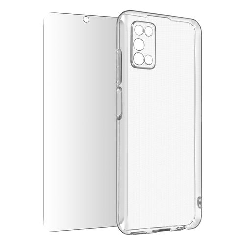 Coque Samsung Galaxy A03s Silicone Souple Film Verre Trempé 9h Transparent