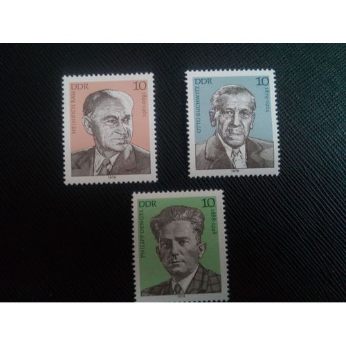 Timbre Allemagne / Rda Yt 2118 - 2119 - 2121 Personnalités Du Mouvement Ouvrier Allemand 1979 ( 0050305 )
