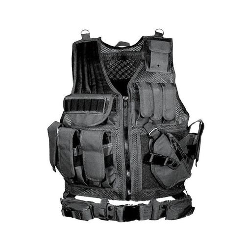 Ceinture protège multi poches multi-fonctionnel gilet de combat Mesh respirant veste tactique noir équipements dopérations sur le terrain 