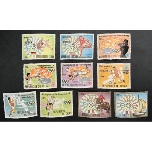 Lot De 16 Timbres Tchad 1972