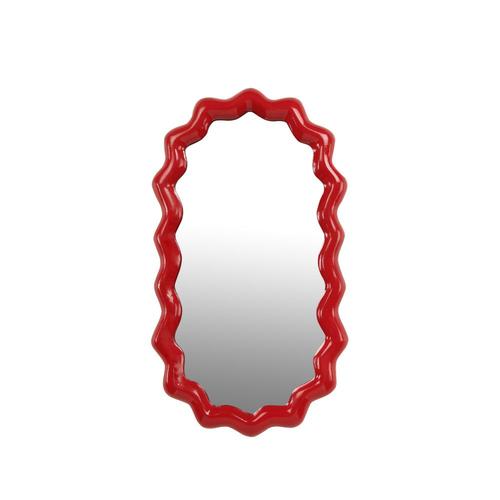 Miroir ovale 20x35cm - Rouge