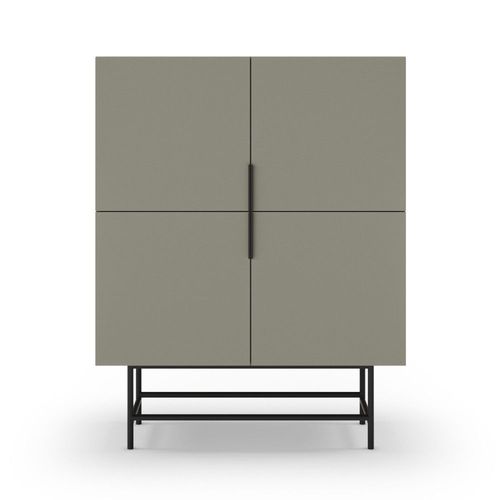 Buffet Haut 4 Portes En Bois Et Métal H128cm - Vert Amande