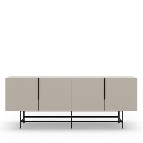 Buffet 4 Portes En Bois Et Métal L200cm - Beige