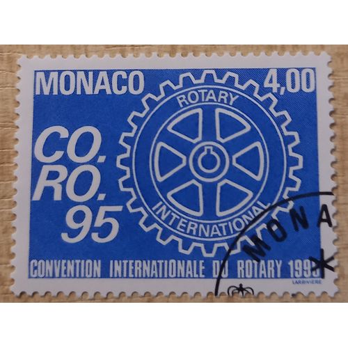 Timbre Oblitéré Monégasque En L'honneur De La Convention Internationale Du Rotary.