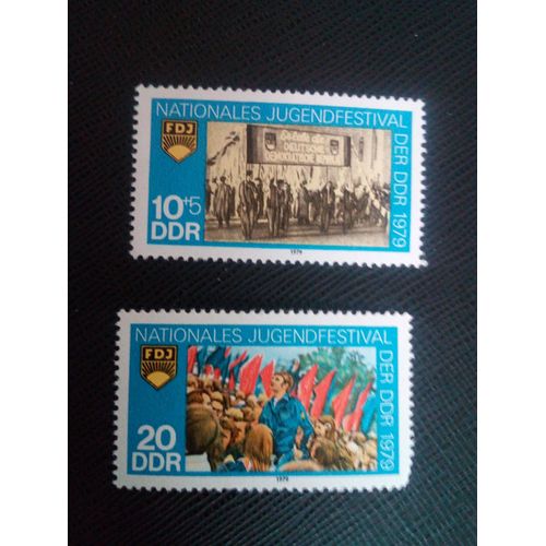 Timbre Allemagne / Rda Yt 2089 - 2090 Séries: Festival National De La Jeunesse, Berlin 1979 ( 0050305 )
