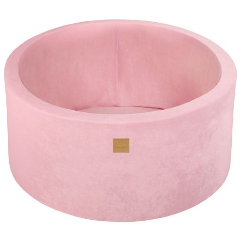 Meowbaby Piscine À Balles Pour Bébé - Rond 90x40cm Piscine A Balle Pour Enfant Sans Balle, Velours, Rose Poudré