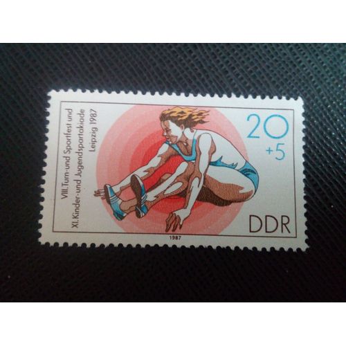 Timbre Allemagne / Rda Yt 2728 Festival De Gymnastique Et Sports, Enfants Et Jeunes, Leipzi . Saut En Longueur 1987 ( 0050305 )