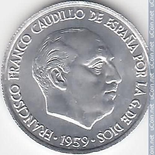 Espagne = Pièce De Monnaie De Collection De 10 Centimos De Peseta , En Aluminium, Année 1959, Francisco Franco