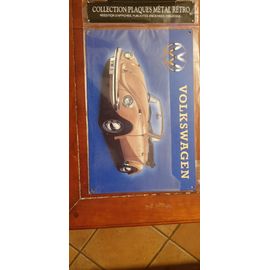 Tres Jolie Plaque Reedition D'affiche Publicitaire Cabriolet Coccinelle Volkswagen Jaune !