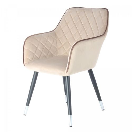 Fauteuil Semi Artisanal Aga 61x58,8x86 Beige Et Brun