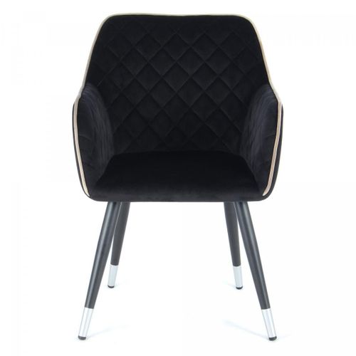 Fauteuil Semi Artisanal Aga 61x58,8x86 Gris Et Noir