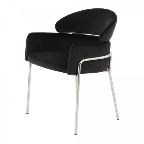 Fauteuil Semi Artisanal Ava 57x58x79 Noir Et Gris