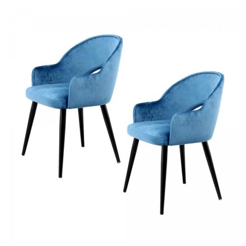 Fauteuil Semi Artisanal Lot De 2 Ape 58x55x77 Bleu