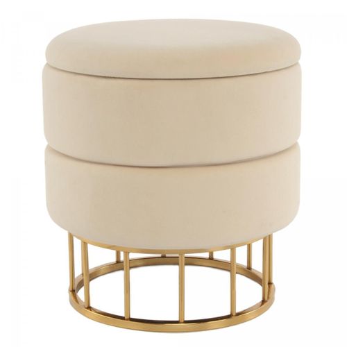 Tabouret Fait Main Zase 37,5x37,5x41 Ivoire