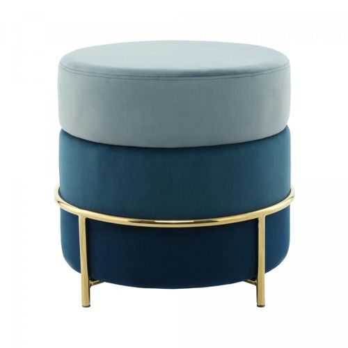 Tabouret Semi Artisanal Zadi 48,5x48,5x46 Bleu Clair
