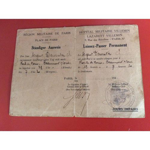 Laissez - Passer Permanent, Années 1940