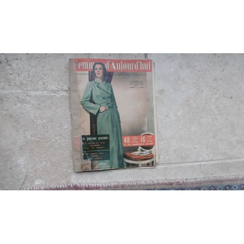 Rare Collection Femme D Aujourd Hui Revue Hebdomadaire N 388 Mode  , Actualité Conseils.. Patrons..; Ancienne ( Années 52 )