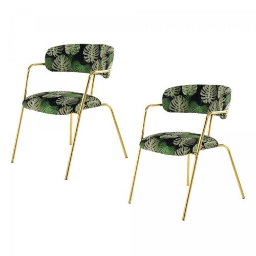 Fauteuil Semi Artisanal Lot De 2 Ake 61x58x79 Multicolore
