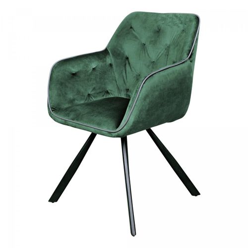 Fauteuil Semi Artisanal En Velours Age 57,5x60x85,5 Vert
