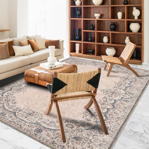Tapis Orient 160x230 Rectangle Rose Tissé Motif Classique Medastel